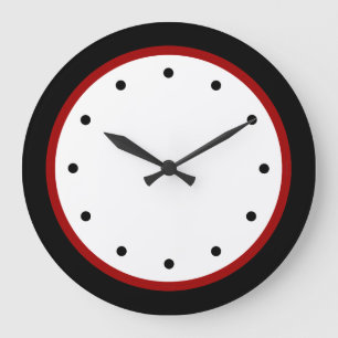 Modern Minimalist Red Black White Wall Clocks