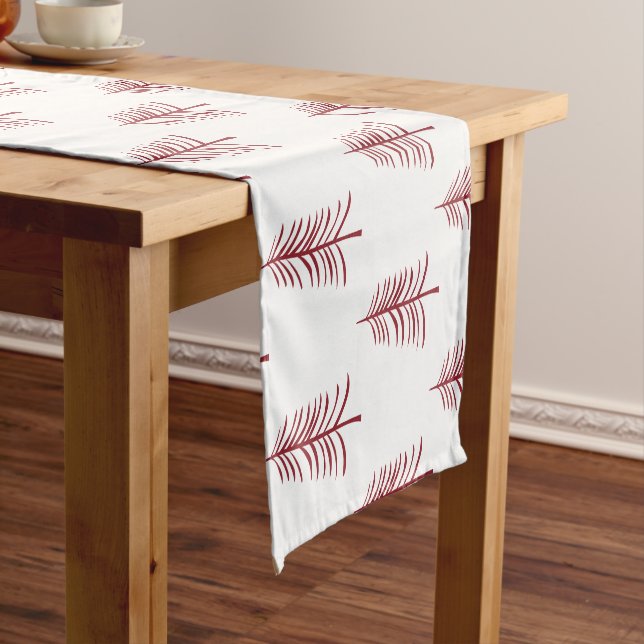 Modern Minimalist Red Christmas Tree  Short Table Runner (In Situ)