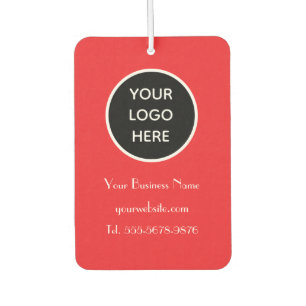 Modern Minimalist Red Custom logo QR Code Air Freshener