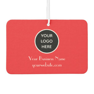 Modern Minimalist Red Custom logo QR Code Air Freshener