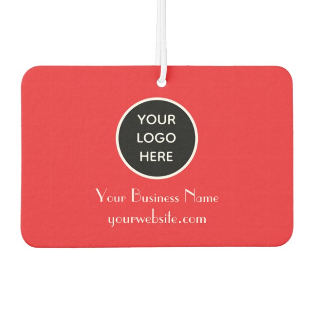 Modern Minimalist Red Custom logo QR Code Air Freshener (Front)