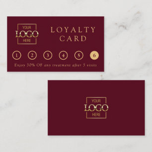 Modern Minimalist Red Professional Logo Reward Loyalty Card