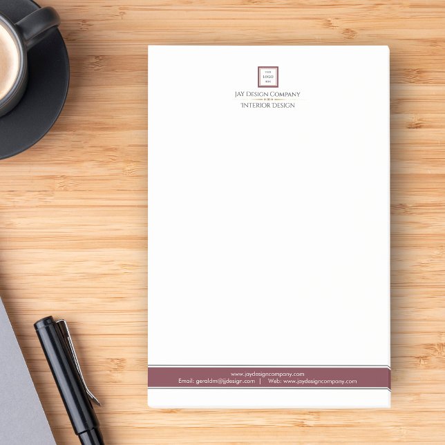 Modern Minimalist Red White Logo Business Post-it Notes (Creator Uploaded)