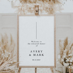 Modern Minimalist Rehearsal Dinner Welcome Sign