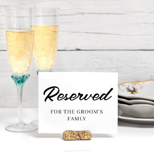 Modern Minimalist Reserved Wedding Personalized Table Number