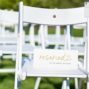 Modern Minimalist Reserved Wedding Sign