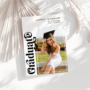 Modern Minimalist Retro Graduate Photo Announcement