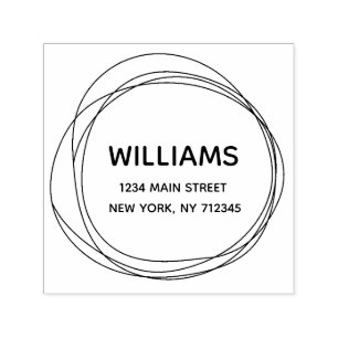 Modern minimalist return address family name self- self-inking stamp
