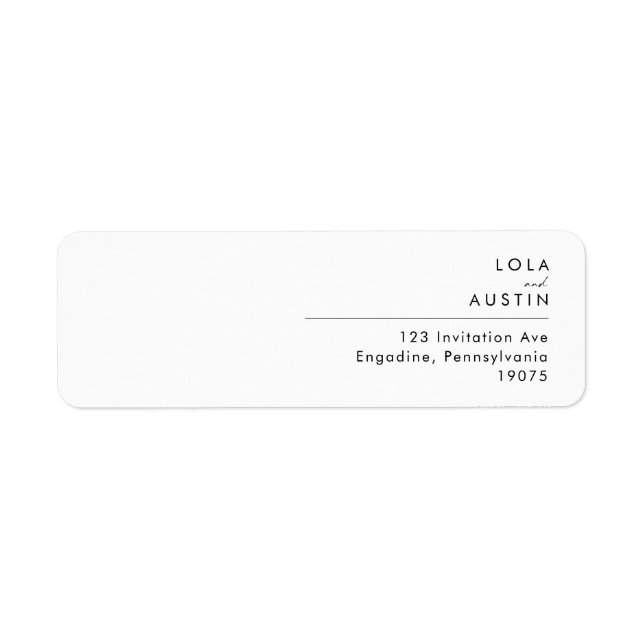 Modern Minimalist Return Address Label (Front)