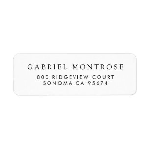 Modern Minimalist Return Address Label