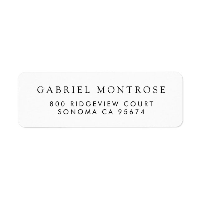 Modern Minimalist Return Address Label (Front)