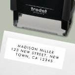 Modern Minimalist Return Address Self-inking Stamp<br><div class="desc">Modern,  minimalist return address stamp in a simple design style in classic black and white. The text can easily be personalized for a unique stamp!</div>