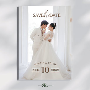 Modern Minimalist Romantic Script Photo Wedding Invitation