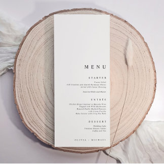 Modern Minimalist Room for Name Tags Wedding Menu