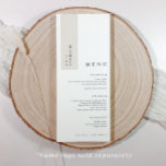 Modern Minimalist Room for Name Tags Wedding Menu<br><div class="desc">Modern and understated, this minimalist black and white wedding menu is designed for an effortlessly elegant table setting. Each card features a clean, single-course layout — perfect for placing one at every guest’s seat. The text is thoughtfully aligned toward the bottom, leaving open space at the top for adding name...</div>