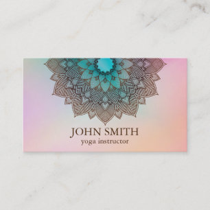 Modern Minimalist Rose Gold Lotus Yoga Instructor Business Card