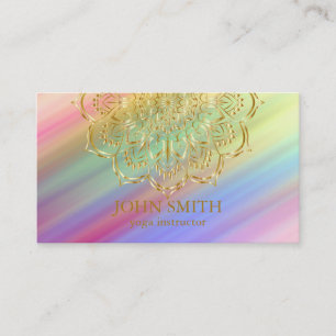 Modern Minimalist Rose Gold Lotus Yoga Instructor Business Card