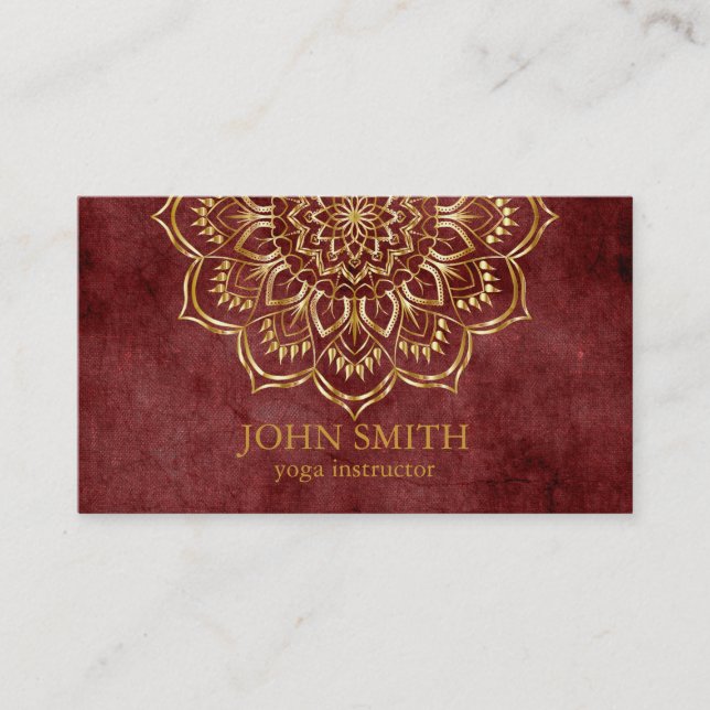 Modern Minimalist Rose Gold Lotus Yoga Instructor  Business Card (Front)