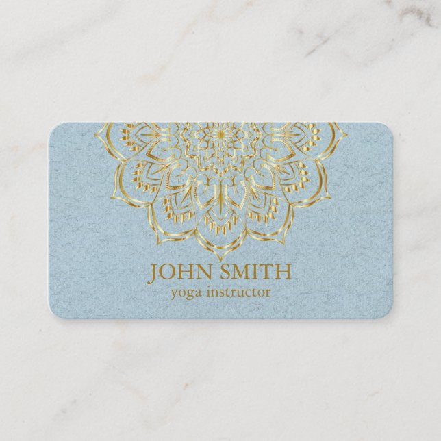 Modern Minimalist Rose Gold Lotus Yoga Instructor  Business Card (Front)