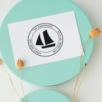 Modern Minimalist Round Rustic Boat Return Address