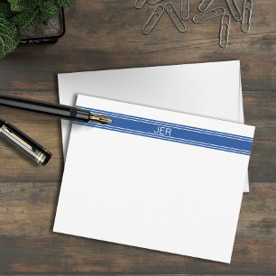 Modern Minimalist Royal Blue Monogram Card
