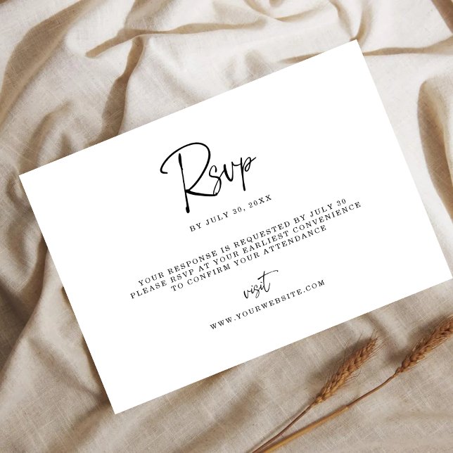 Modern Minimalist RSVP Card with Fine Line Script  (Creator Uploaded)
