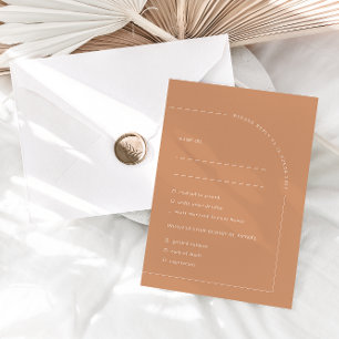 Modern Minimalist Rust Boho Arch Meal Choices RSVP Card