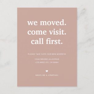 Modern Minimalist Rustic Plain We've Moved Moving Announcement Postcard