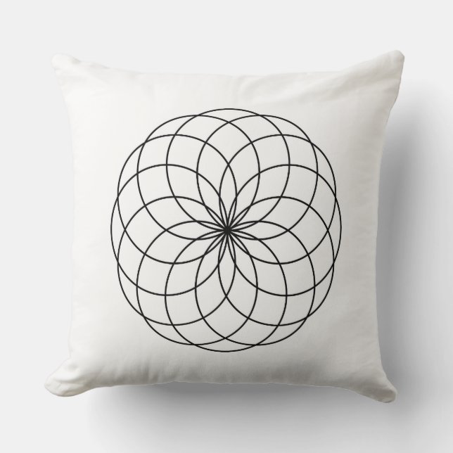 Modern Minimalist Sacred Geometry Abstract Throw Pillow (Front)