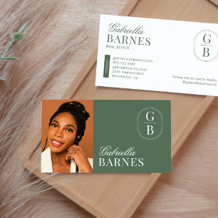 Modern Minimalist Sage Green Bold Business Card
