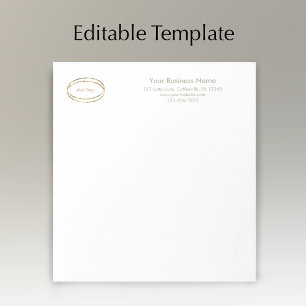 Modern Minimalist Sage Green Custom Business Logo Notepad