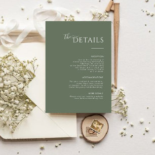 Modern Minimalist sage green Enclosure card