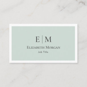 Modern Minimalist Sage Green Grey Simple Business Card