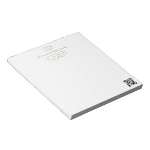 Modern Minimalist Sage Green QR Code Business Logo Notepad
