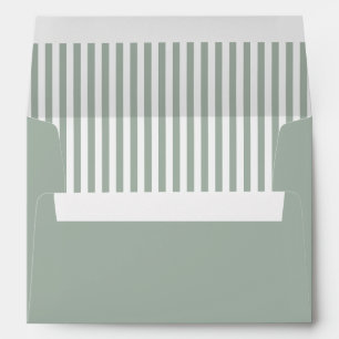Modern Minimalist Sage Green Stripes Envelope