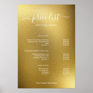 Modern Minimalist Salon Price List Sign for Beauty