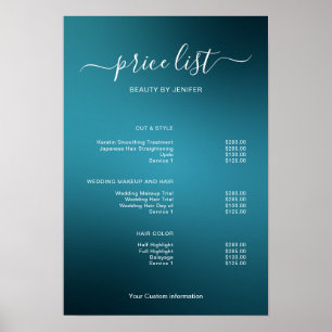 Modern Minimalist Salon Price List Sign for Beauty