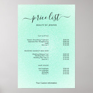 Modern Minimalist Salon Price List Sign for Beauty