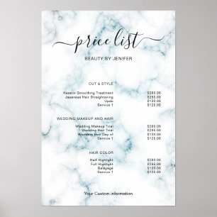 Modern Minimalist Salon Price List Sign for Beauty