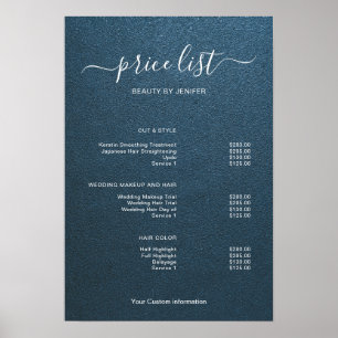 Modern Minimalist Salon Price List Sign for Beauty