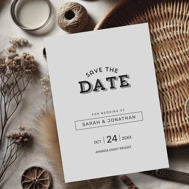 Modern Minimalist Save the Date Card (Creator Uploaded)