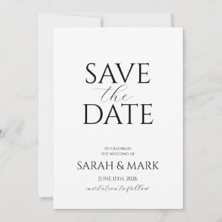 Modern Minimalist Save the Date Card 