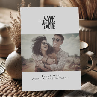 Modern Minimalist Save the Date Card with Photo