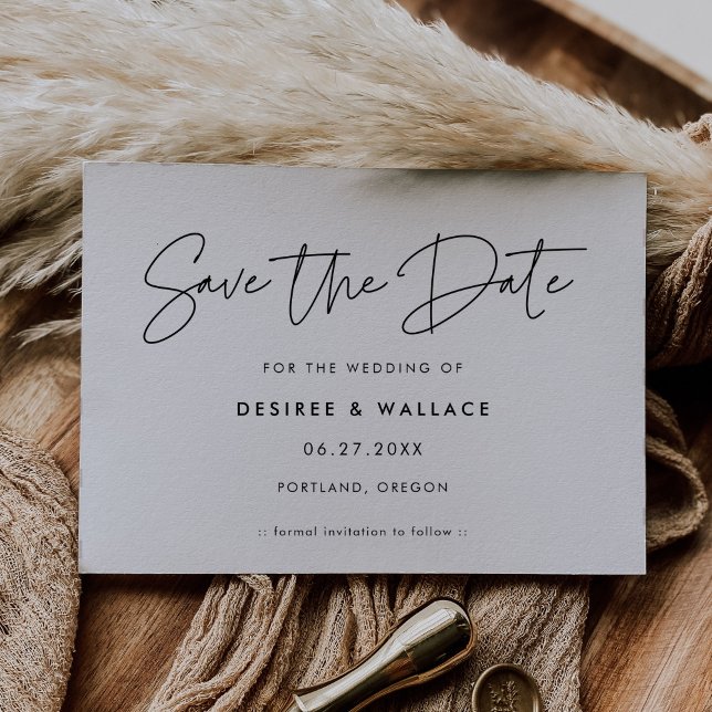 Modern minimalist save the date invitation (modern minimalist save the date)