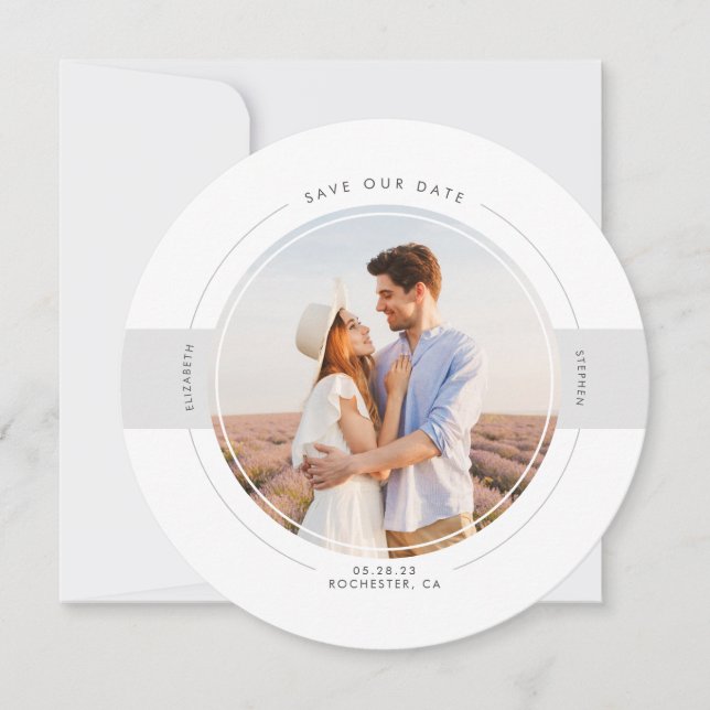 Modern Minimalist Save the Date Photo (Front)