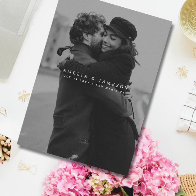 Modern Minimalist Save The Date Photo QR Code (Creator Uploaded)