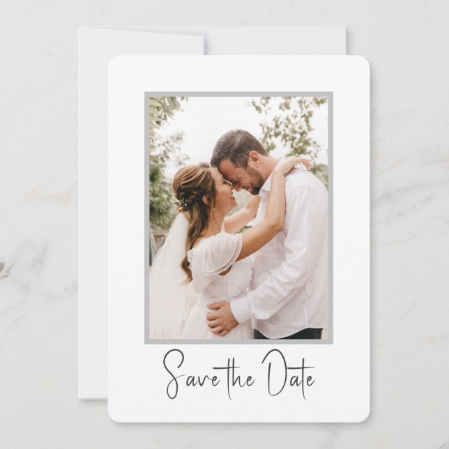 Modern Minimalist Save The Date Photo Wedding  Invitation (Front)