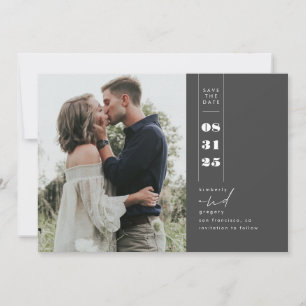 Modern Minimalist Save the Date Vertical Photo