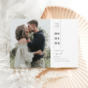 Modern Minimalist Save the Date Vertical Photo
