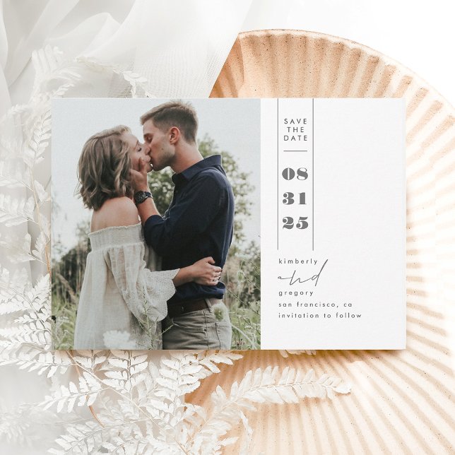 Modern Minimalist Save the Date Vertical Photo (Creator Uploaded)